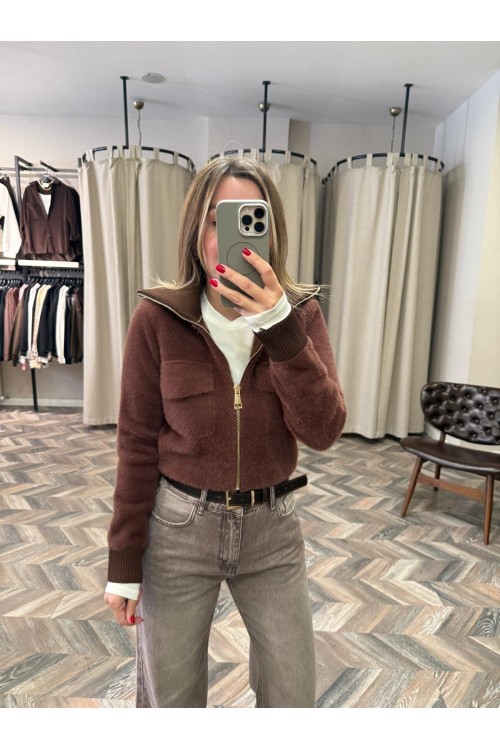 10135-25421 FERMUARLI TRİKO CEKET