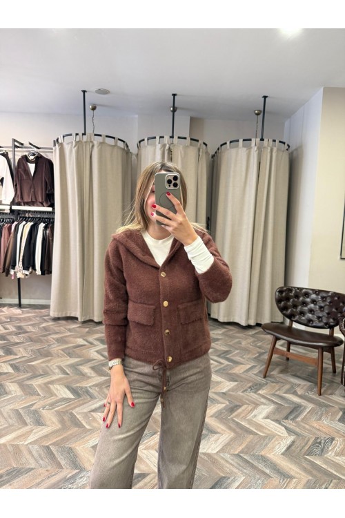 10134-24400 KAPŞONLU TRİKO HIRKA