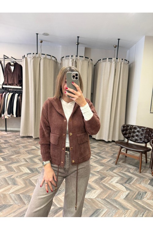 10134-24400 KAPŞONLU TRİKO HIRKA