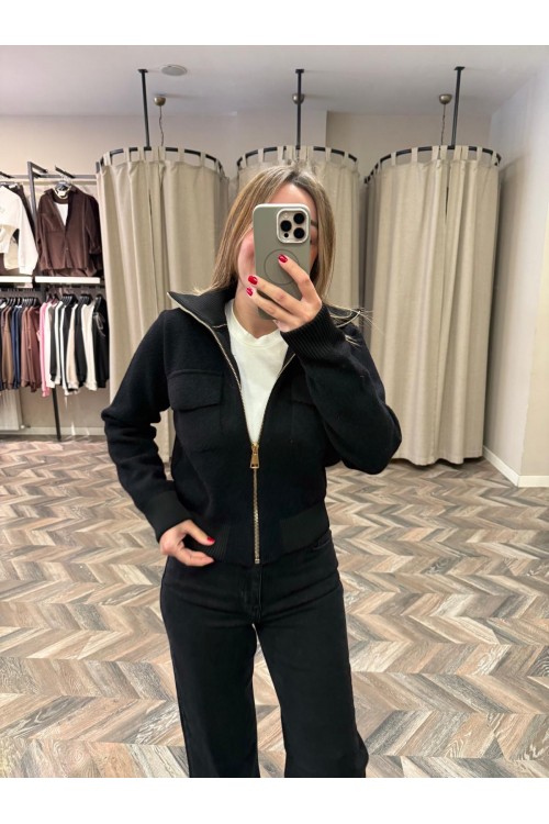 10135-25421 FERMUARLI TRİKO CEKET