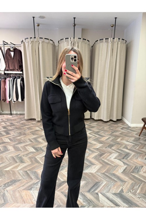 10135-25421 FERMUARLI TRİKO CEKET