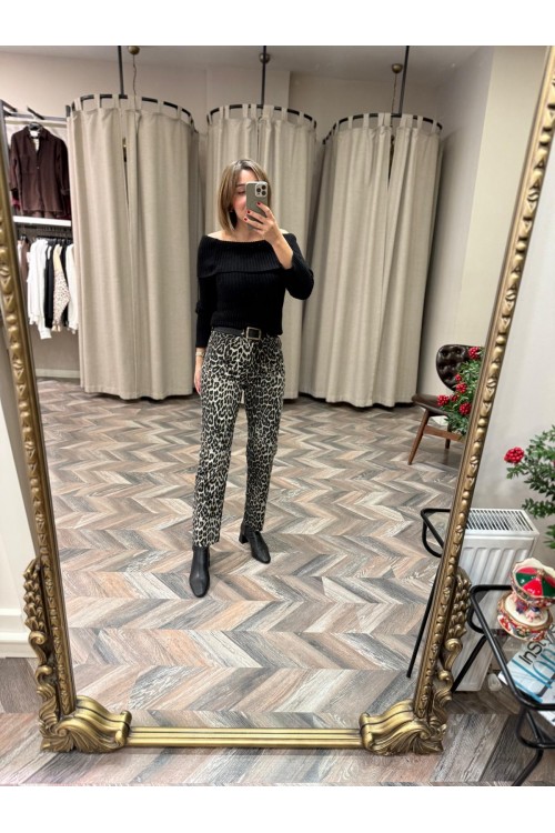 10167-GM24-02 BOY FİT LEOPAR JEANS