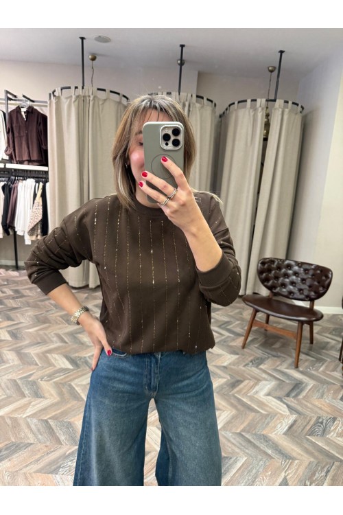 10158-5789 ÇİZGİ TAŞLI SWEAT