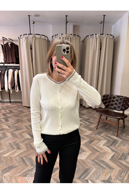 10171-352 SAÇ ÖRGÜ KOL ÇİZGİLİ HIRKA