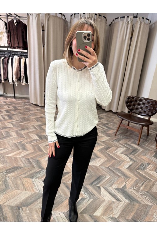 10171-352 SAÇ ÖRGÜ KOL ÇİZGİLİ HIRKA