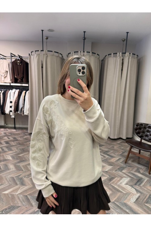 10157-5848 YAN TAŞLI MODAL SWEAT