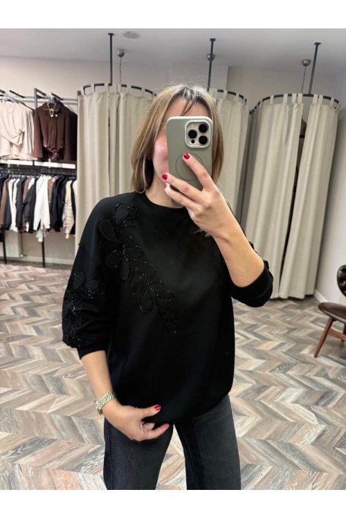 10157-5848 YAN TAŞLI MODAL SWEAT