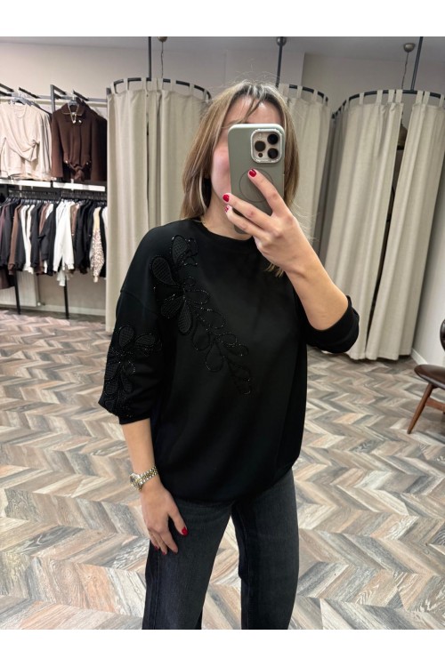 10157-5848 YAN TAŞLI MODAL SWEAT