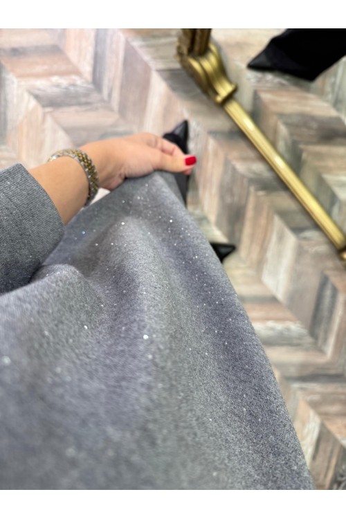 10199-145128 KAYIK YAKA IŞILTILI BLUZ