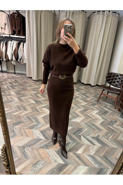 10219-90260 YUMUŞAK DOKULU TRİKO ELBİSE