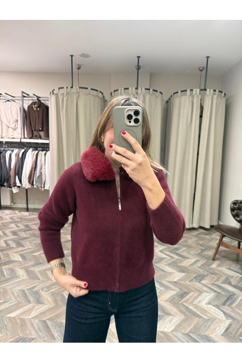 10230-25444 YAKASI KÜRKLÜ FERMUARLI HIRKA