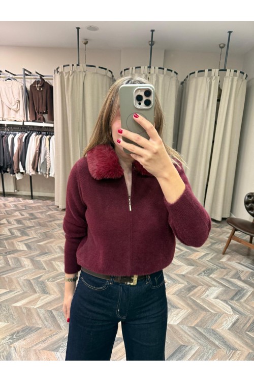 10230-25444 YAKASI KÜRKLÜ FERMUARLI HIRKA