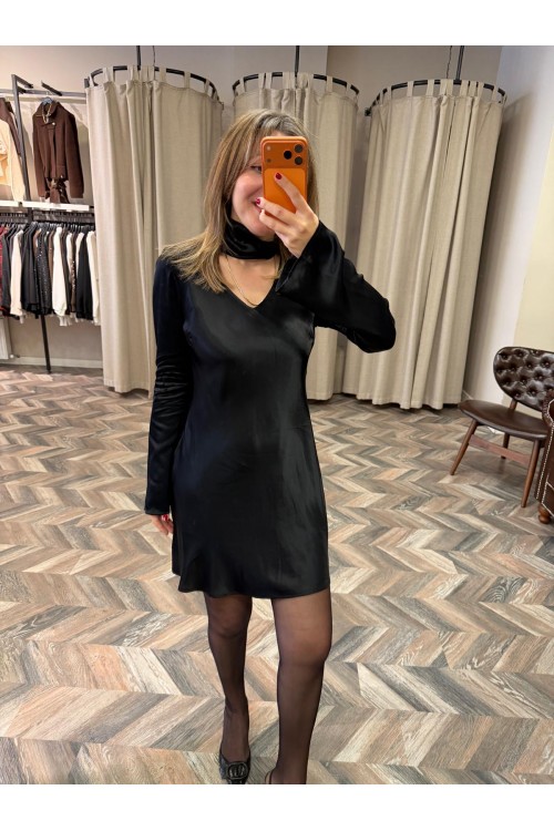 10268-7778 FULARLI SATEN ELBİSE