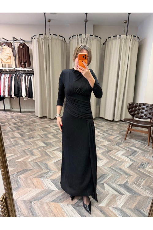 10263-101035 BELDEN BÜZGÜLÜ MAXİ ELBİSE