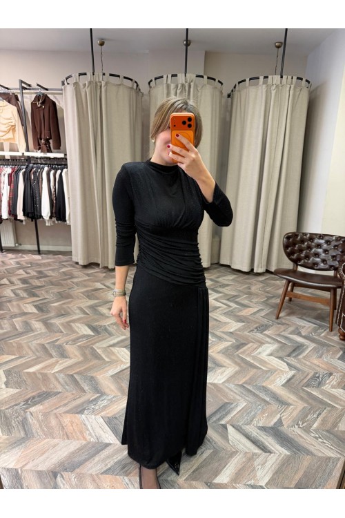 10263-101035 BELDEN BÜZGÜLÜ MAXİ ELBİSE