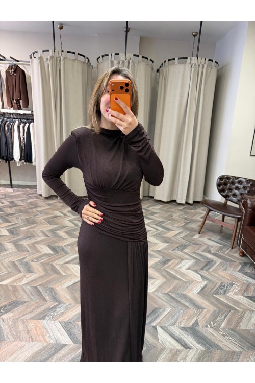 10263-101035 BELDEN BÜZGÜLÜ MAXİ ELBİSE