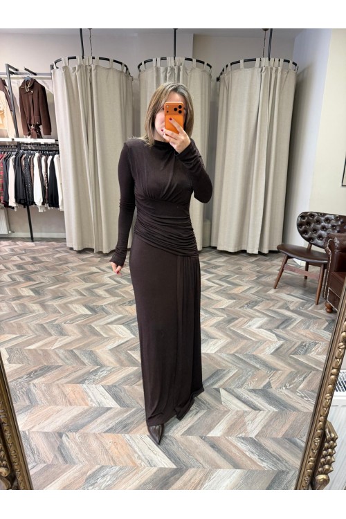 10263-101035 BELDEN BÜZGÜLÜ MAXİ ELBİSE