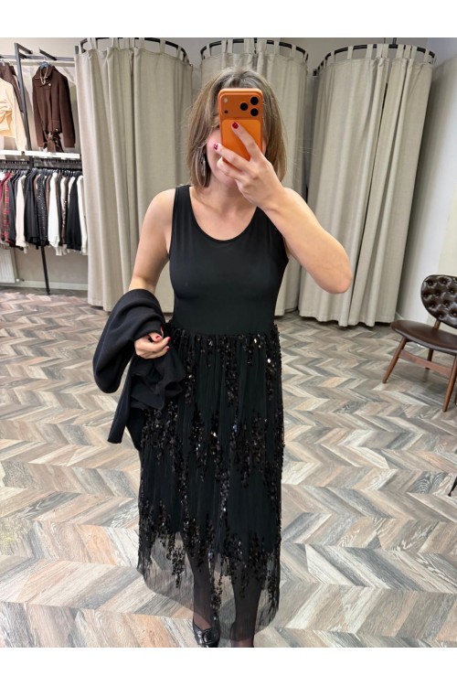 10283-5348 TÜL DETAY ELBİSE