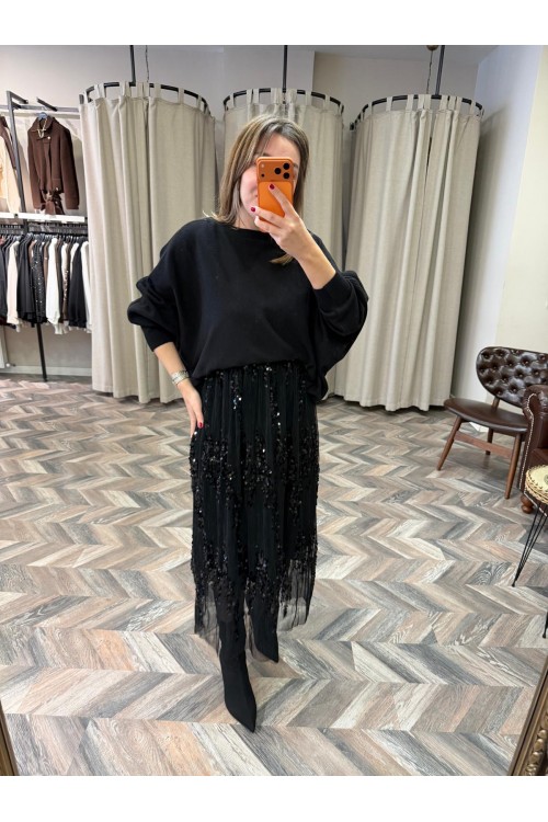 10283-5348 TÜL DETAY ELBİSE