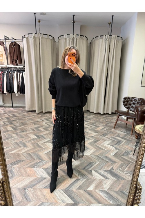 10283-5348 TÜL DETAY ELBİSE