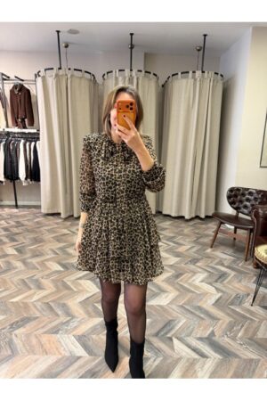 10262-101031 KAT KAT LEOPAR ELBİSE