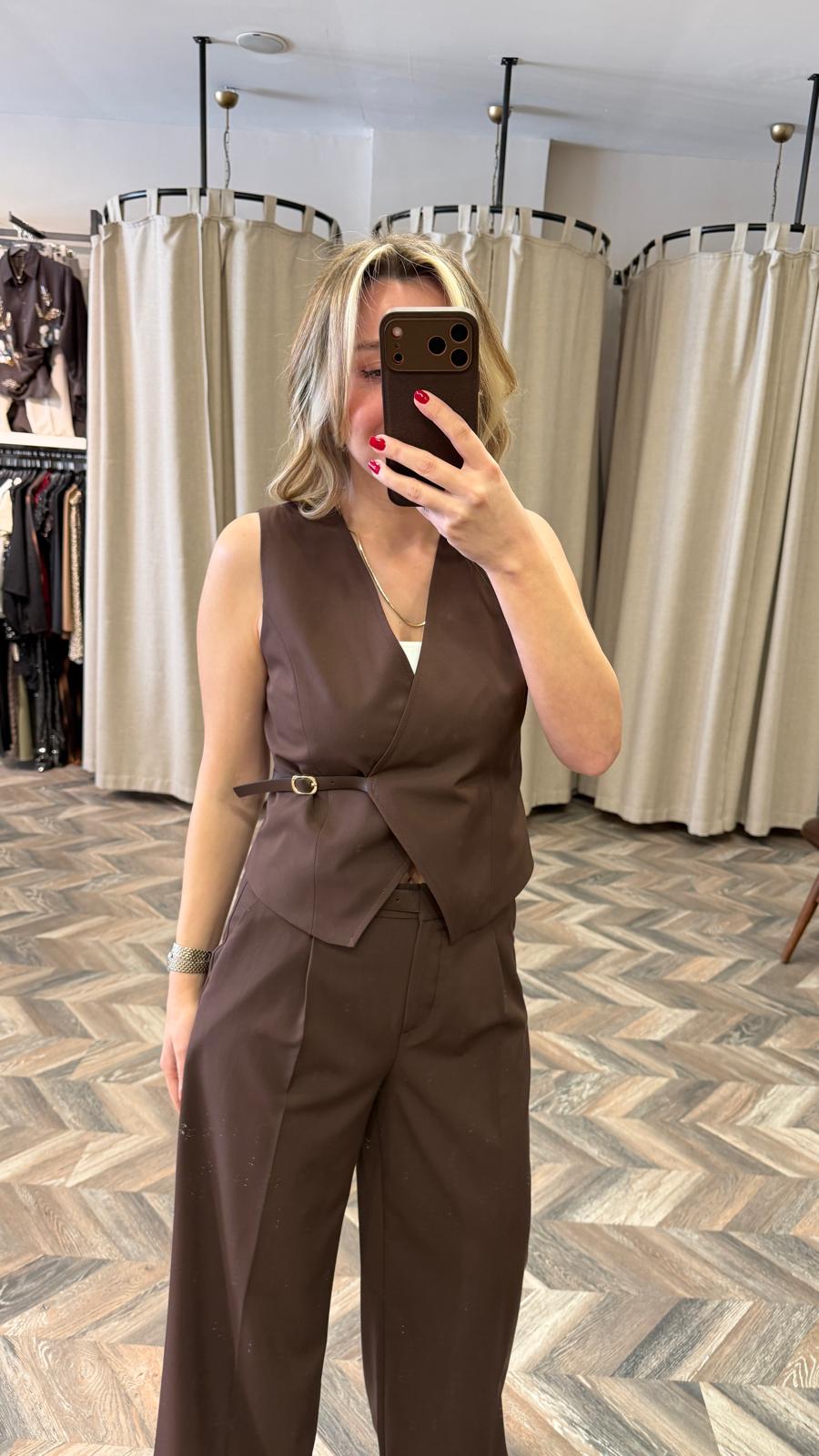 60611-KRUVAZE KEMERLİ YELEK