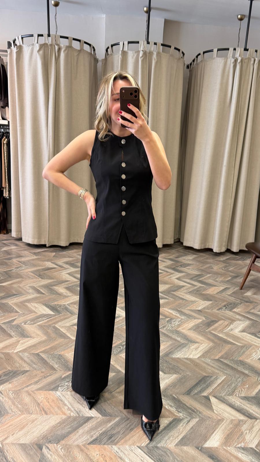 8176-DÜĞME DTY YELEK