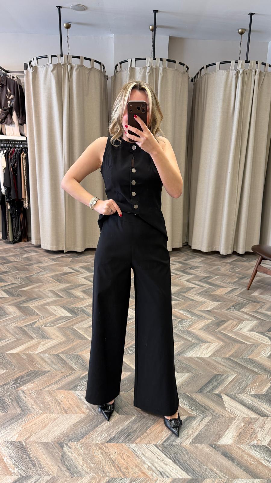 8198-YANDAN FERMUARLI PANTOLON