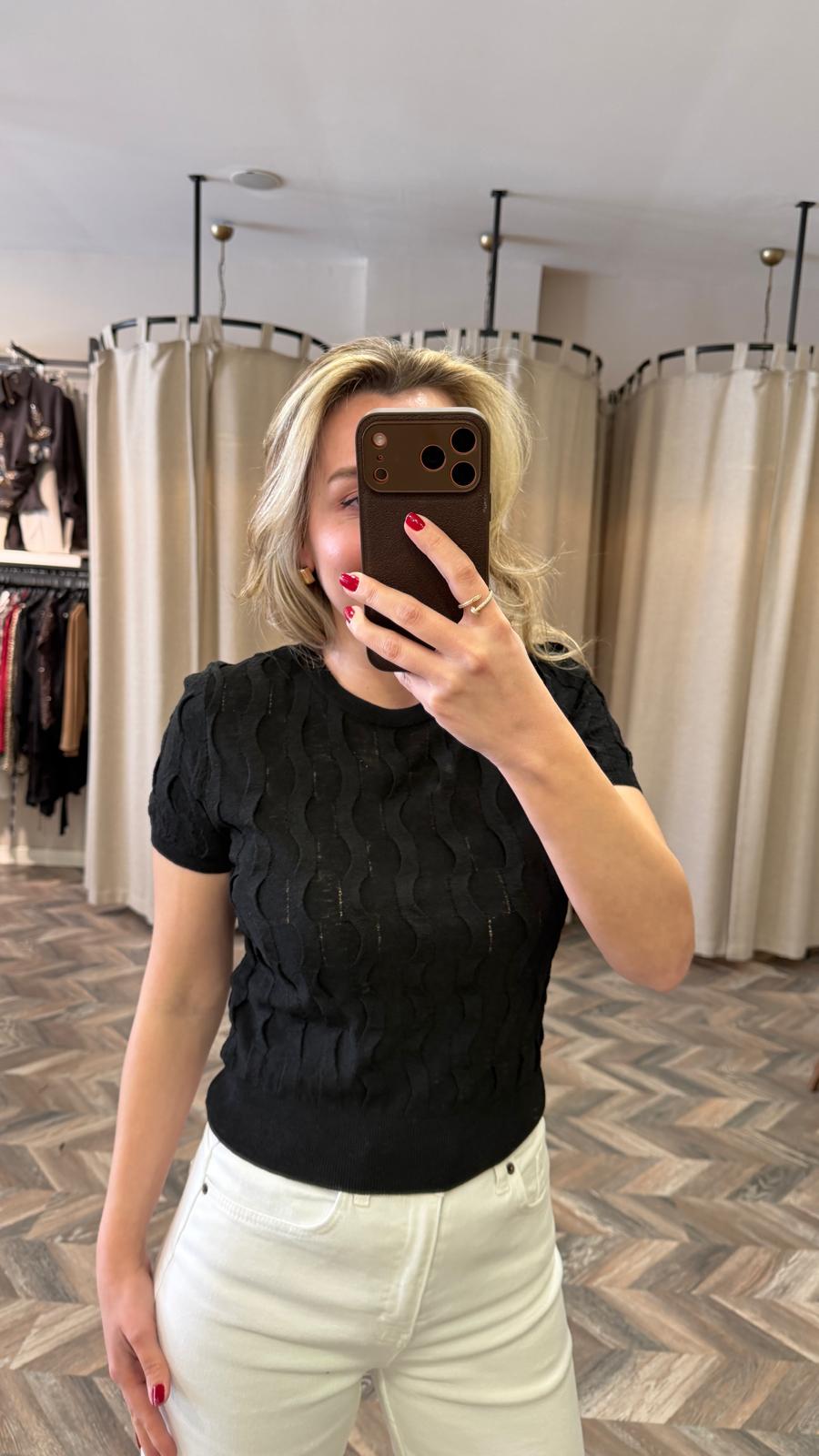 10788-DOKULU TRİKO BLUZ