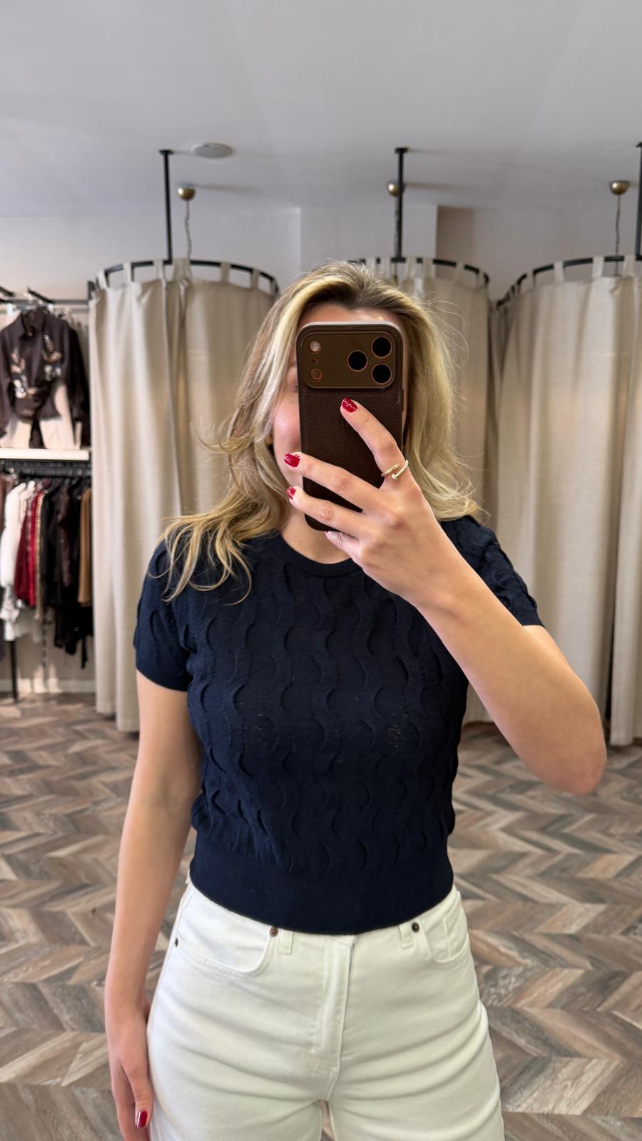 10788-DOKULU TRİKO BLUZ