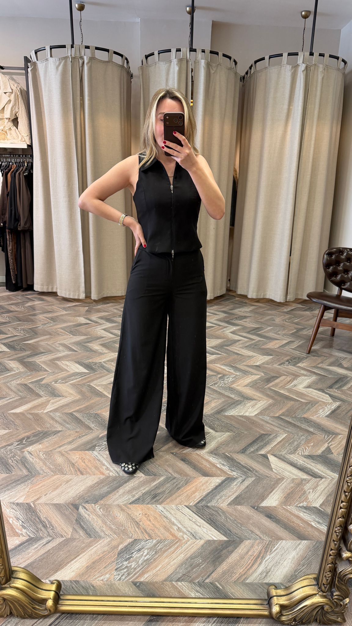 260882-FERMUARLI BLUZ PANTOLON TAKIM