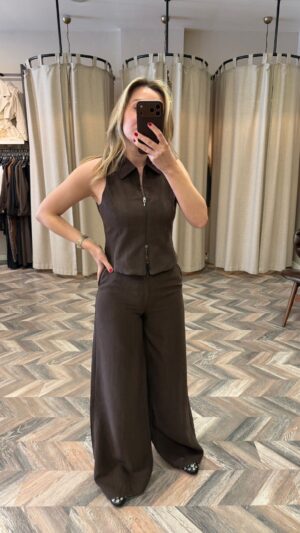 260882-FERMUARLI BLUZ PANTOLON TAKIM