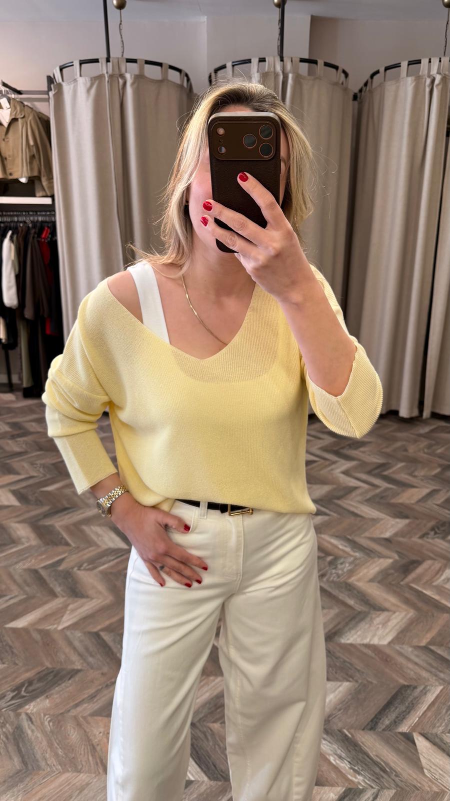 10869-V YAKA DÖKÜMLÜ KAZAK