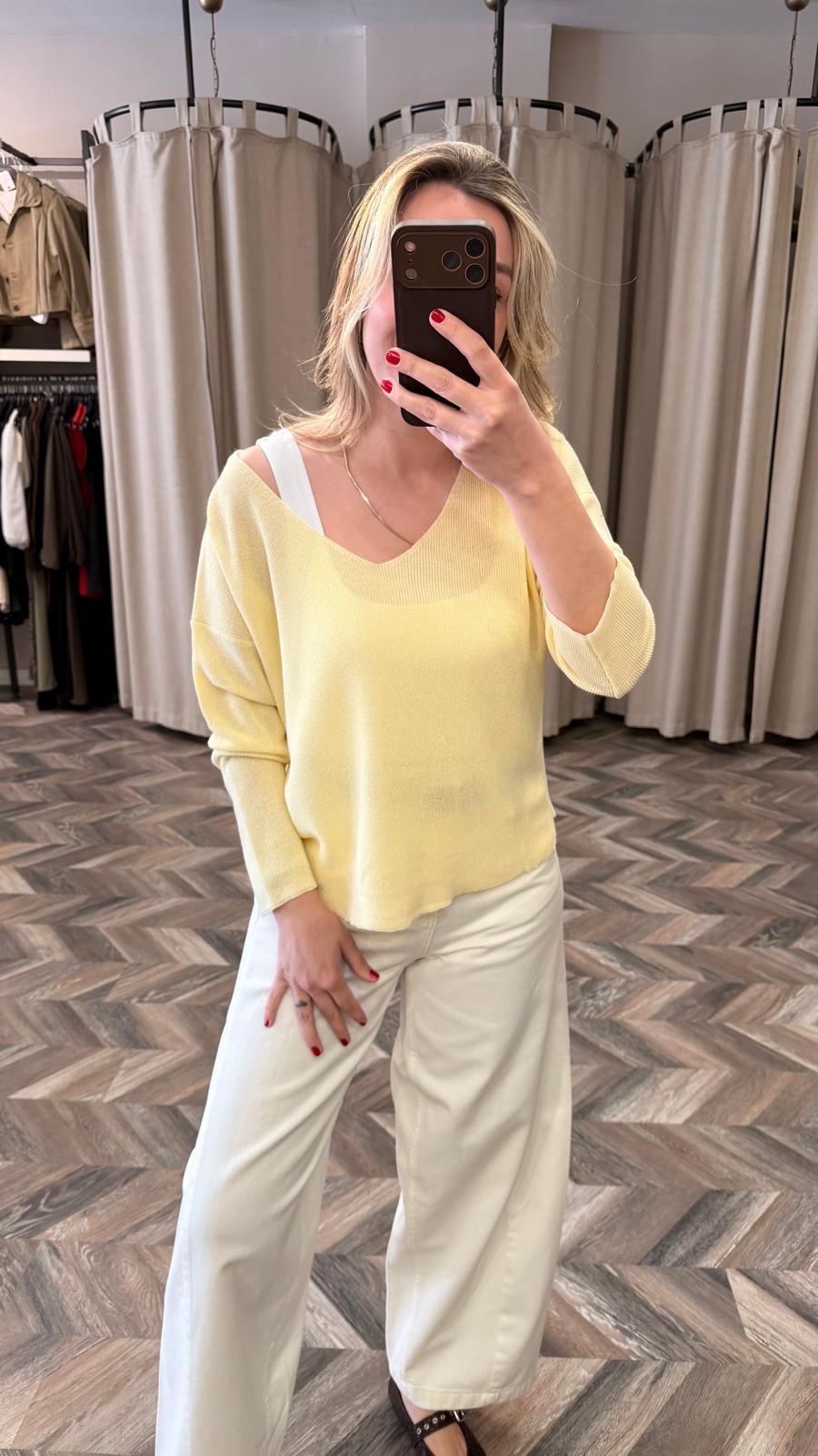 10869-V YAKA DÖKÜMLÜ KAZAK