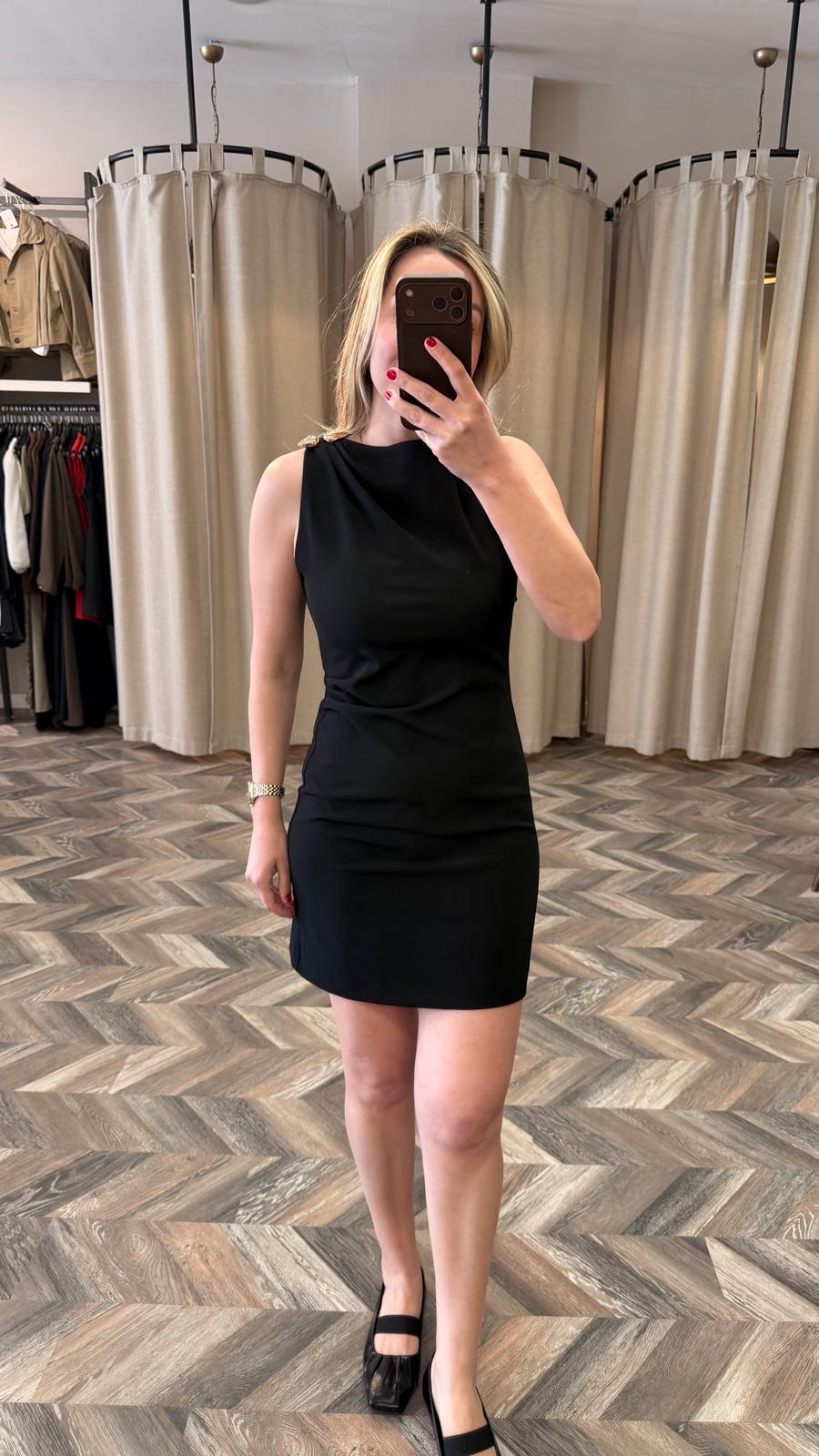 90938-DRAPELİ MİNİ ELBİSE