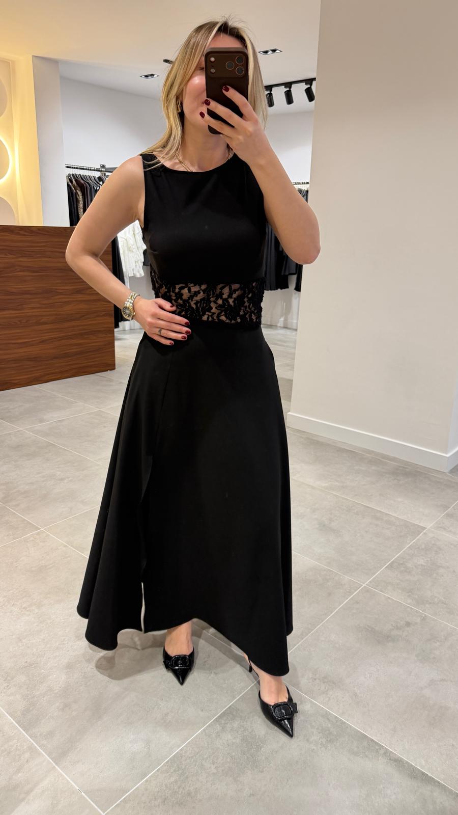 1222-DANTEL DTY ELBİSE