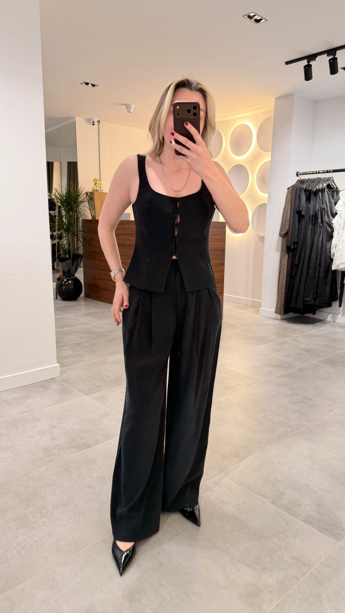 1465-PİLELİ PALAZZO PANTOLON