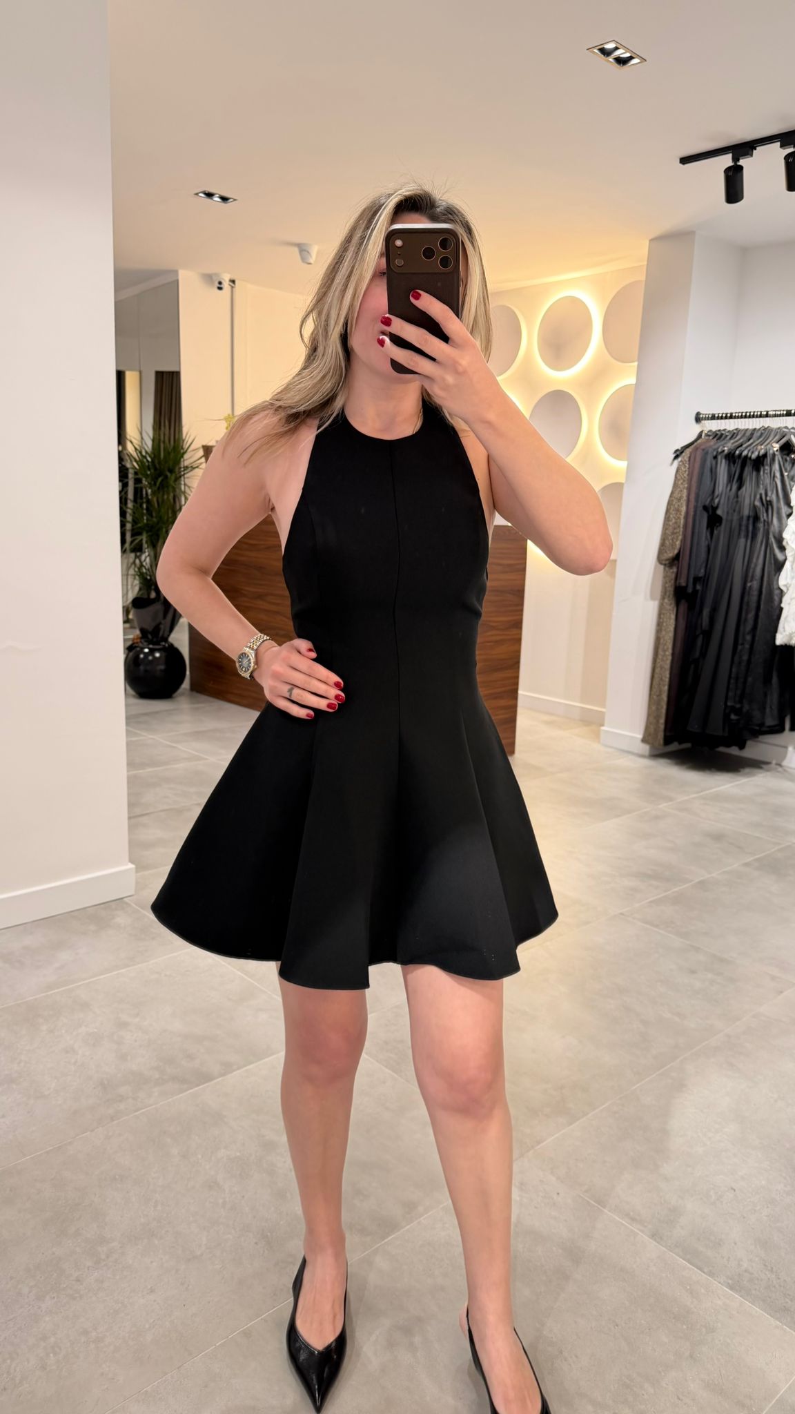 12359-HALTER YAKA ELBİSE