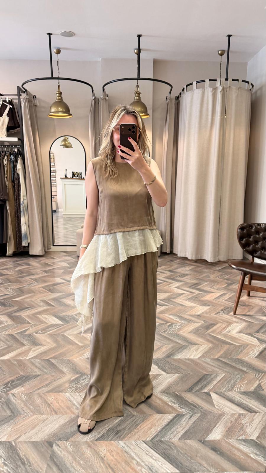 51391-GARNİLİ BLUZ PANTOLON TAKIM