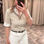 2398-ÇİZGİLİ V POLO YAKA T-SHİRT