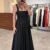 12459-ASKILI MİDİ ELBİSE
