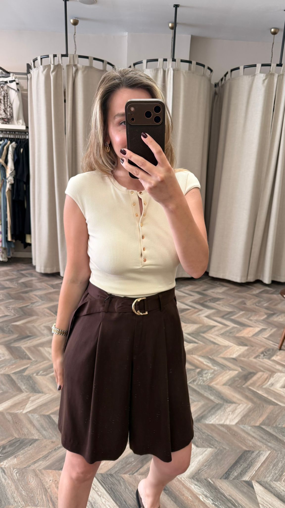 31887-DÜĞMELİ KISA KOLLU TOP