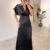 261619-PİLELİ V YAKA ELBİSE