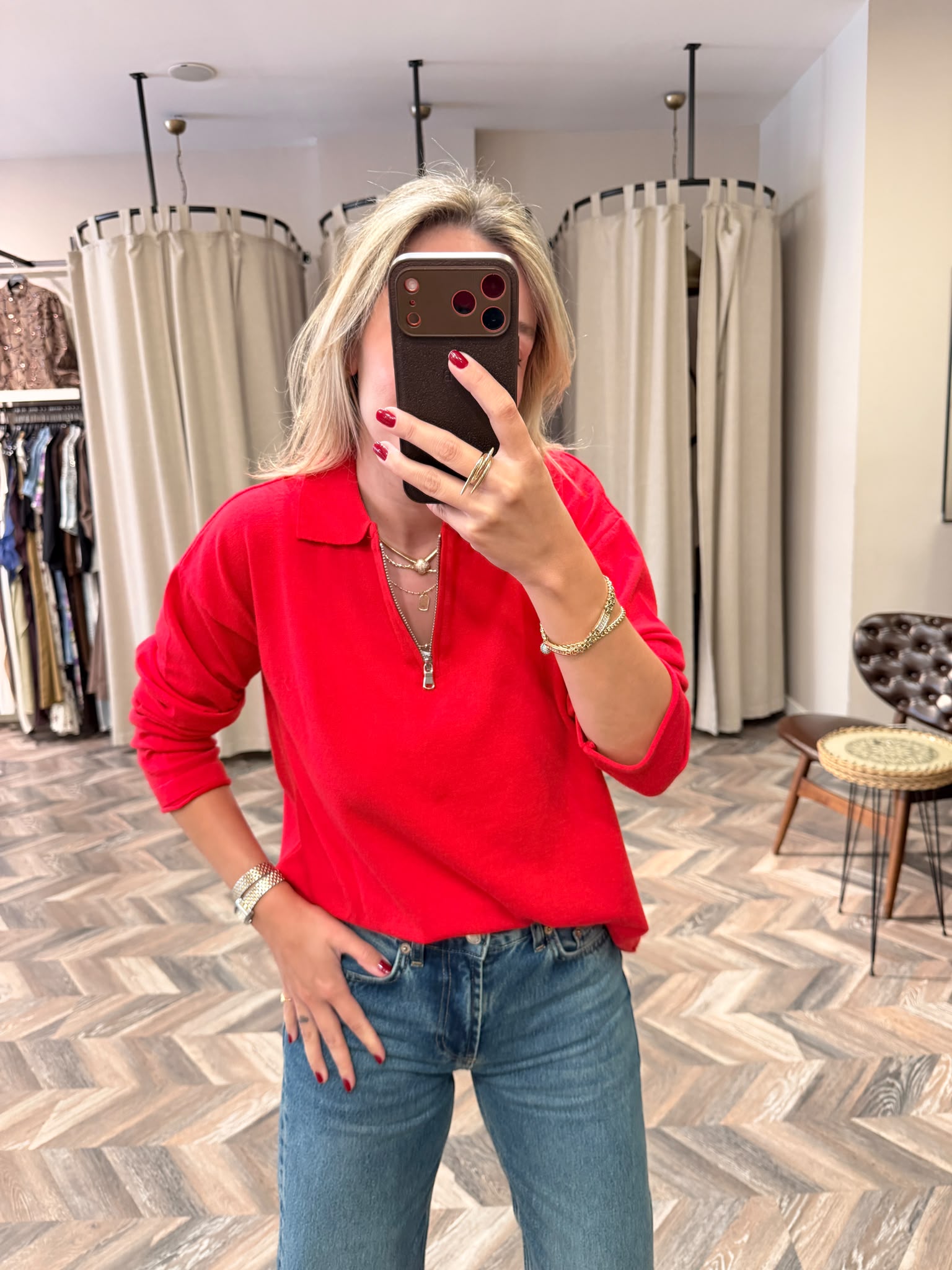 6337-POLO YAKA FERMUARLI TRİKO