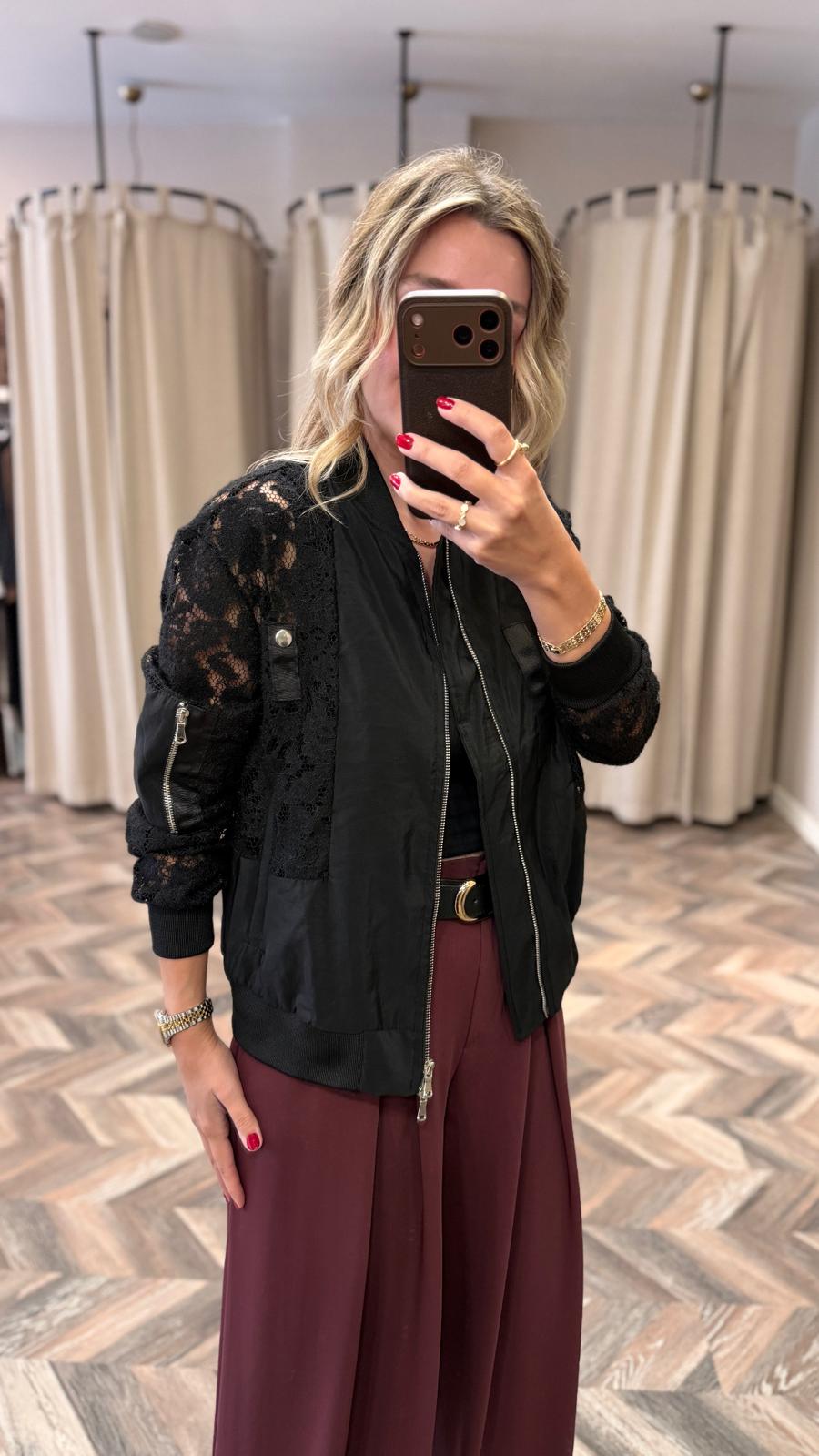 37815-DANTELLİ BOMBER CEKET