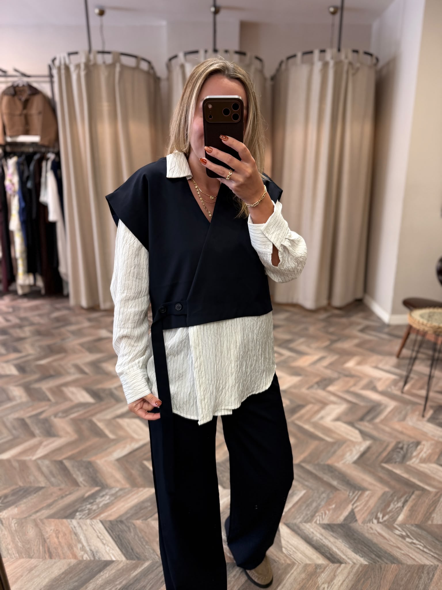 37782-YELEKLİ GÖMLEK TAKIM