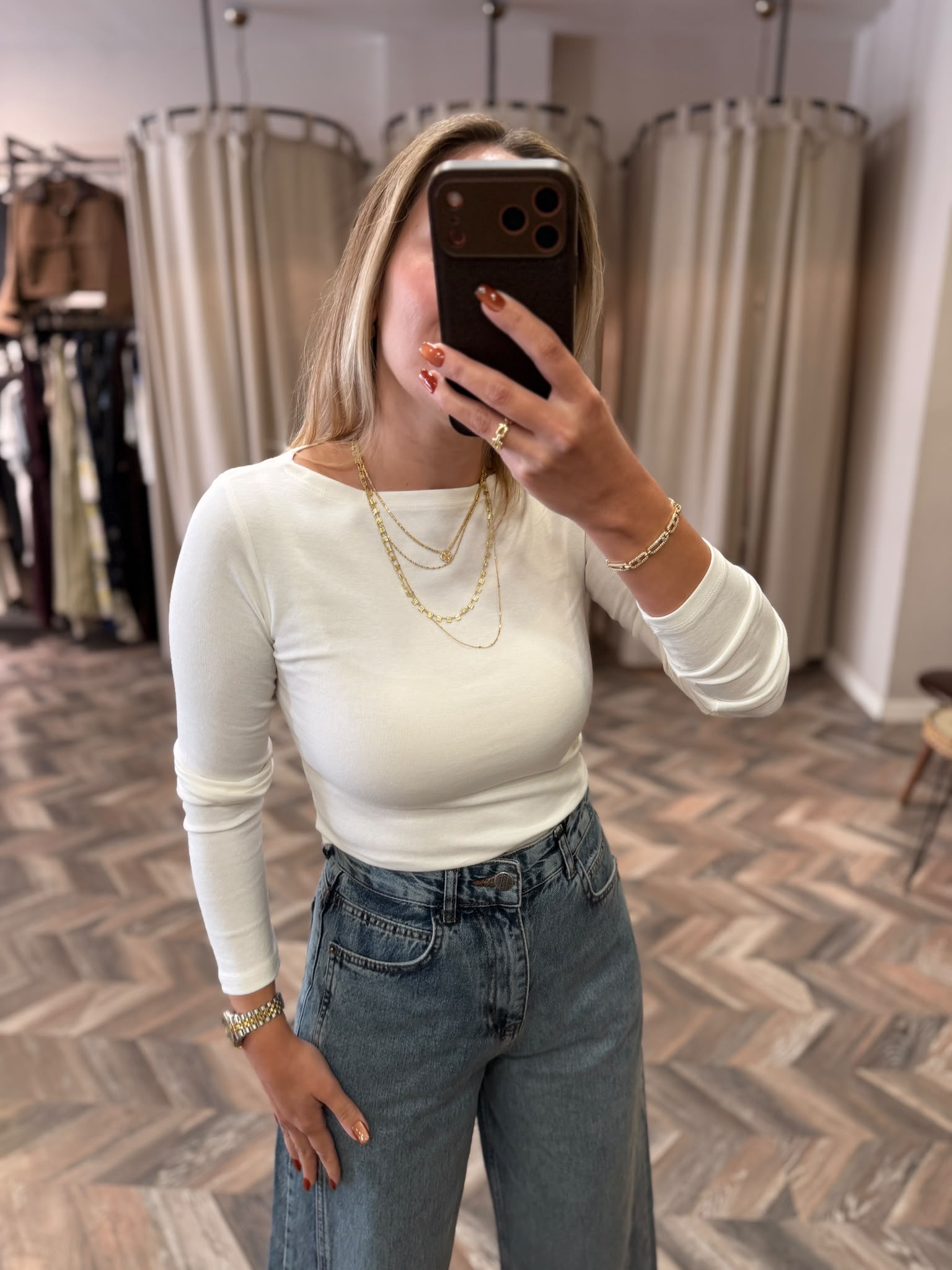 31332 KAYIK YAKA UZUN KOLLU TOP