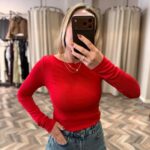 31332 KAYIK YAKA UZUN KOLLU TOP